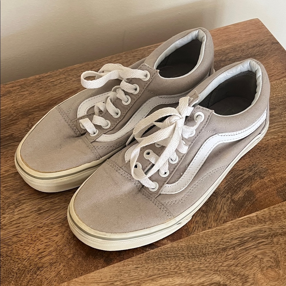 Vans Grey Canvas Sneakers with White Stripe